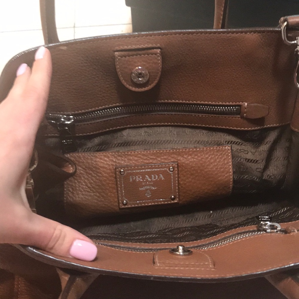 Prada Brown Leather Crossbody Handbag - Picture 3 of 8